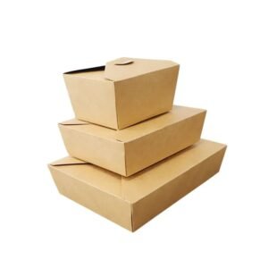 Wholesale Disposable Whiteboard Takeaway Kraft Food Paper Lunch Box