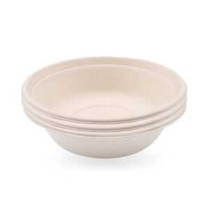 Disposable Biodegradable Salad Bowl With Lid 32Oz Sugarcane Bagasse Pulp