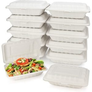 Wholesale Food Dessert Carry Out Food Containers Disposable Cornstarch Clamshell Box