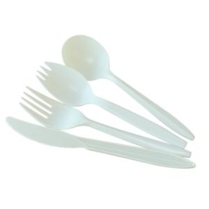 100% Biodegradable CPLA Disposable Cutlery Set Knife Fork Spoon PLA Tableware