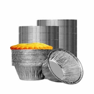 7 8 9 inch Round Aluminum Pans With Dome Lid Heavy Duty Tin Foil Pans for Reheating Baking Roasting Meal Prep To-Go Containers