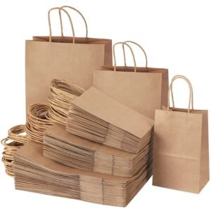 Hot Sale Brown Kraft Paper Shopping Bag with Custom Logo Classic Style Takeaway Bag for Supermarket Exhibition and Promotion