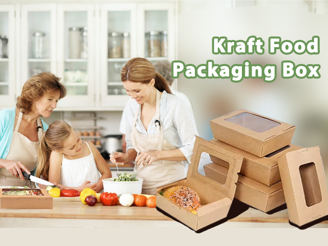 Custom disposable kraft paper box with clear view window